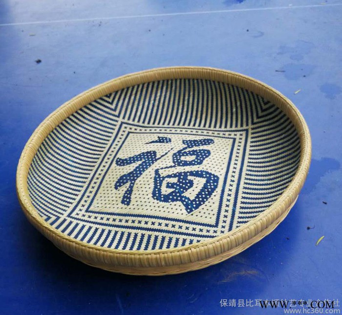 纯手工竹编簸箕竹制福字精编双层簸箕工艺品直销量大从优