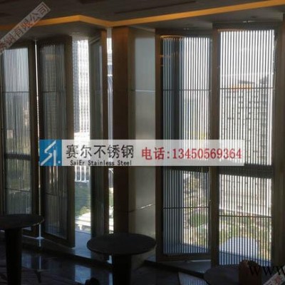 西安不锈钢复古中式焊接工艺屏风、抛光镜面中式万字花格屏风