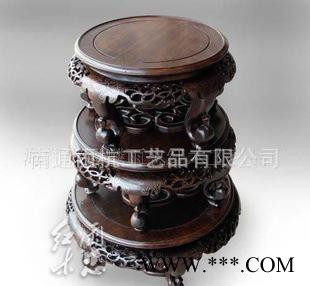 **推荐】红木质海棠几底座 寿字工艺  **