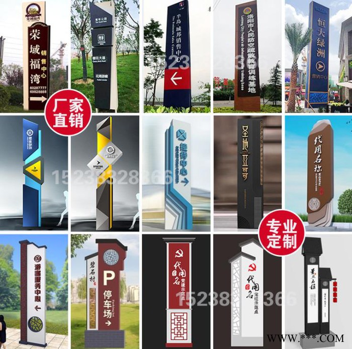 楼盘房地产精神堡垒导向牌定做商场景区导视系统户外大型标识定制 欢迎咨询图5
