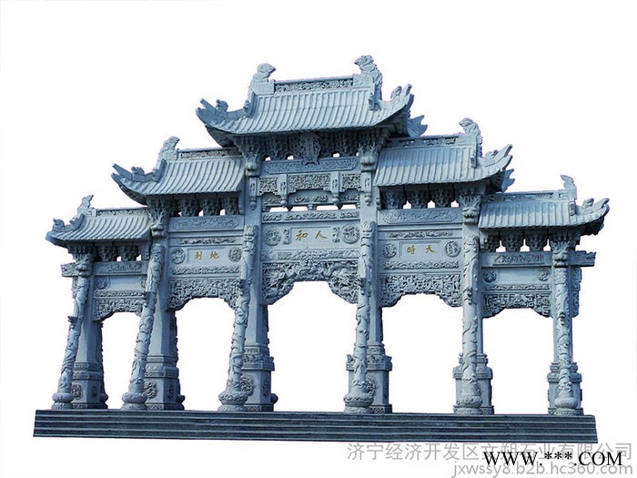 **古建石雕牌楼 寺庙石雕牌楼设计 山门牌坊 价格面议图2