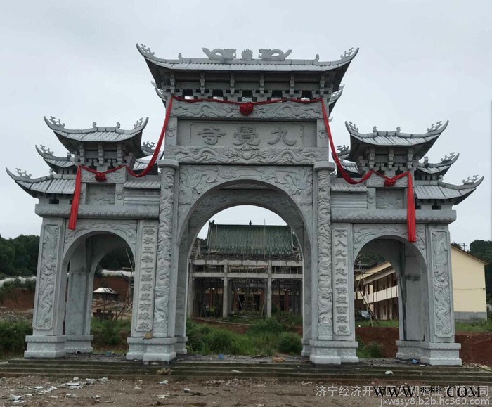 **古建石雕牌楼 寺庙石雕牌楼设计 山门牌坊 价格面议图3