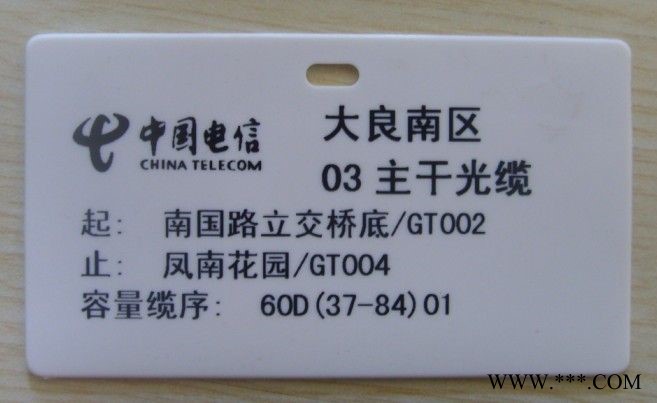 电缆标牌 通讯线缆铭牌6080-1 60*80mm白色挂牌 双孔光缆挂牌图7