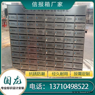 烤漆丝印信报箱  铁烤漆可丝印门牌编号信报箱  小区物业信箱批发 小区信报箱 国龙标识