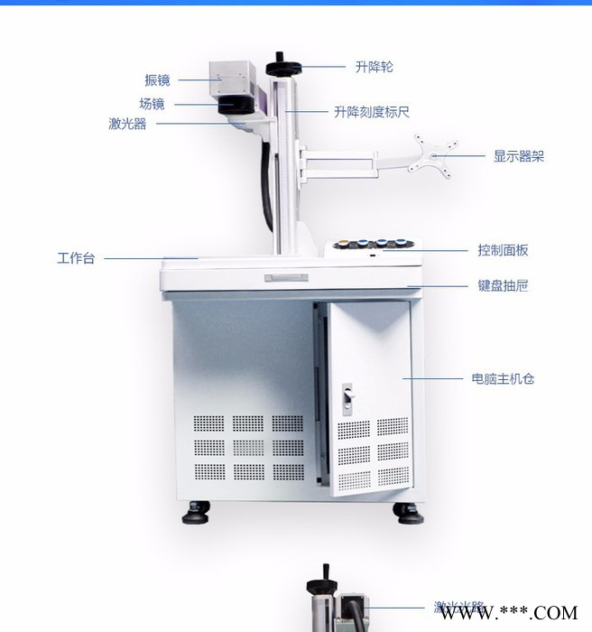 光绘GH-20W柜式激光打标机首饰铭牌轴承配件电子器件铁铝喷码镭射雕刻厂家现货图3