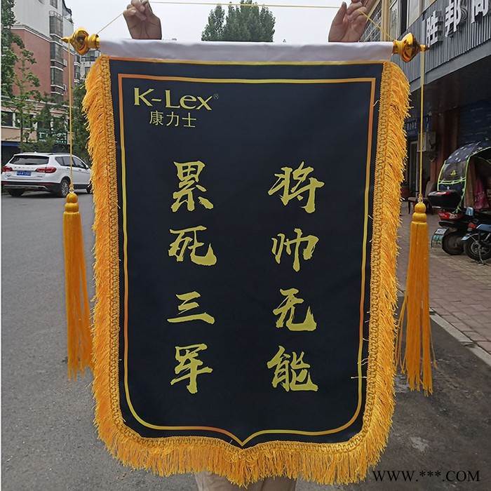 德彩 锦旗定制厂家 定做球迷交换旗 烫金绒布锦旗图2