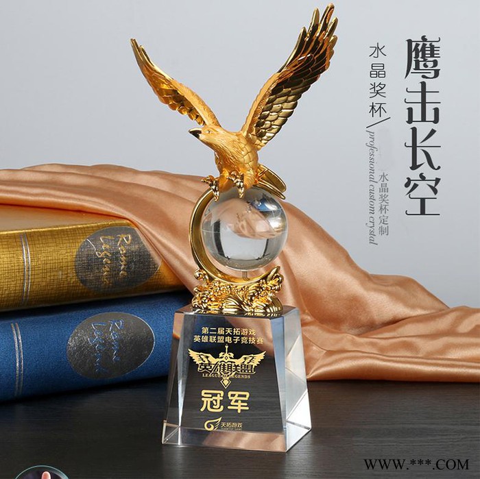 广州水晶奖杯奖牌老鹰水晶奖杯创意水晶奖牌奖杯定制图7