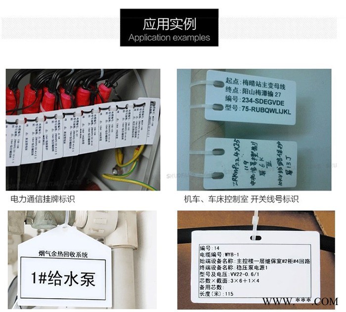 标牌25*65mm ABS白色挂牌 硕方/佳能标牌机吊牌电信电网标牌图2