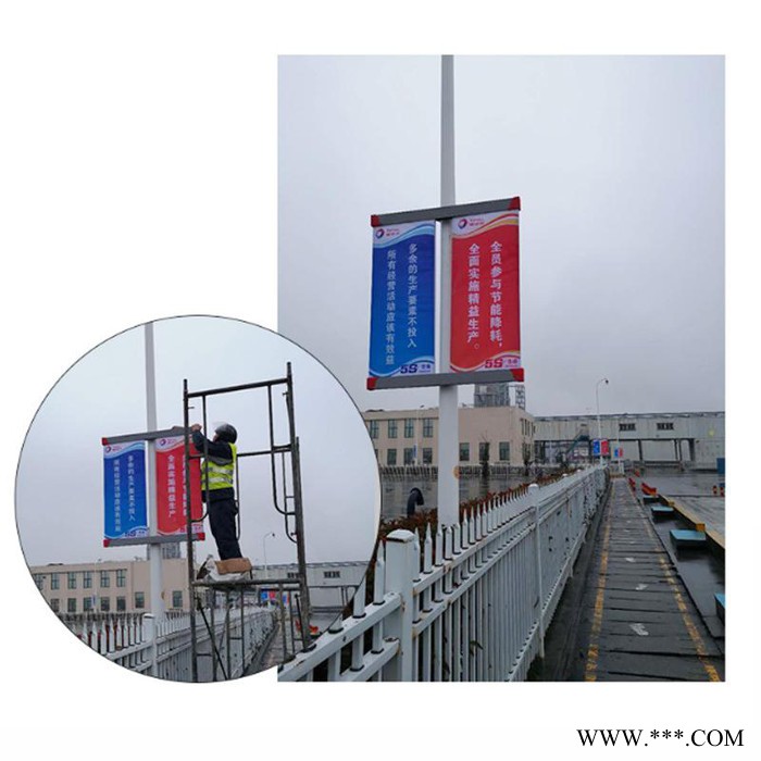 灯杆道旗灯箱马路两侧超薄灯杆灯箱社区电线杆广告牌定制厂家路灯杆广告牌灯箱设计制作图8
