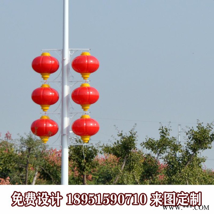 超薄路灯杆灯箱城市亮化挂件发光中国结led红灯笼制作厂家灯杆广告牌定制图4