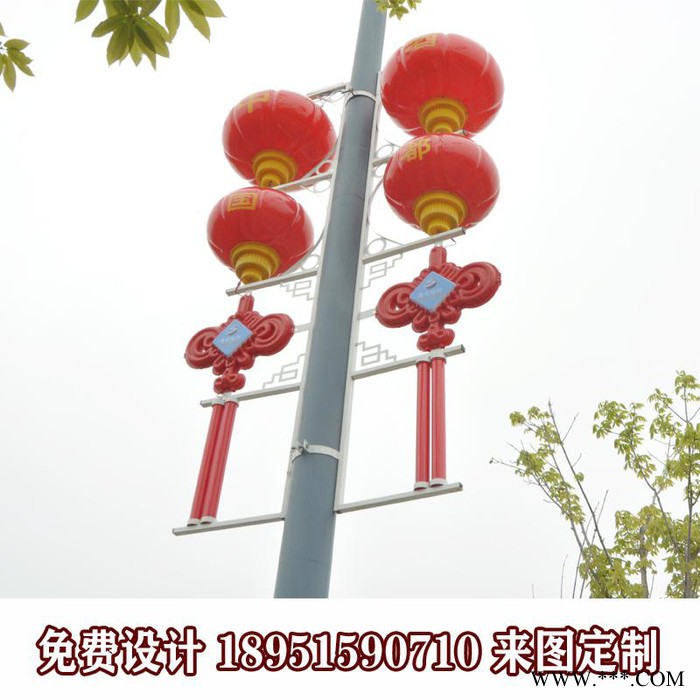 超薄路灯杆灯箱城市亮化挂件发光中国结led红灯笼制作厂家灯杆广告牌定制图6