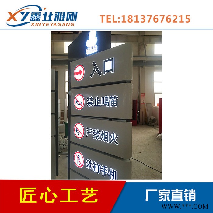 中石化加油站新型出入口进出口灯箱标识牌 加油站新型LED进出口灯箱 加油站立柱广告牌图2