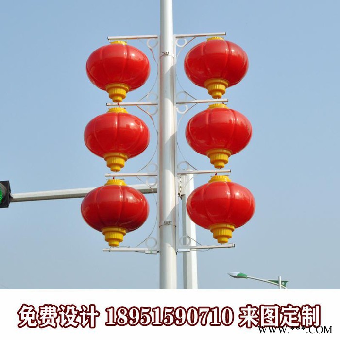 灯杆灯箱发光中国结路灯杆广告牌道旗制作厂家太阳能供电两面发光图2