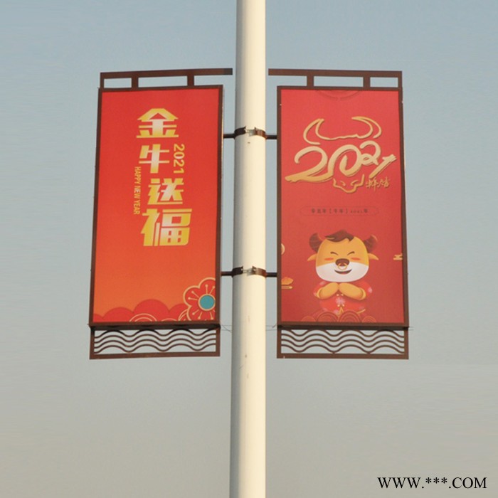 遵义市区太阳能供电路灯广告灯箱道旗路灯杆发光广告牌制作厂家图2