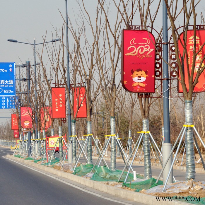 遵义市区太阳能供电路灯广告灯箱道旗路灯杆发光广告牌制作厂家图7