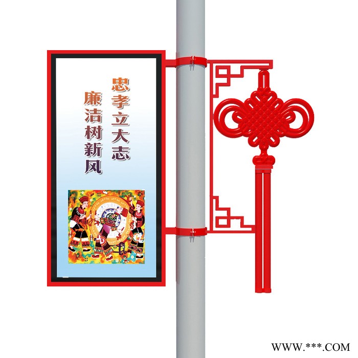 灯杆道旗灯杆广告牌中国结灯杆灯箱发光灯杆灯箱图7