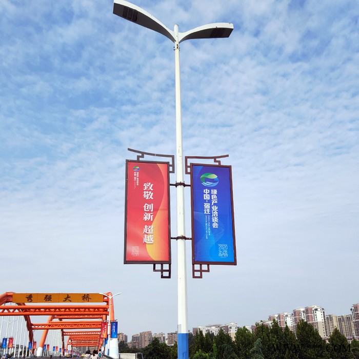 灯杆道旗灯杆广告牌中国结灯杆灯箱发光灯杆灯箱图2