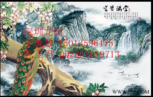 瓷砖电视背景墙 广告牌UV打印机龙润厂家图3