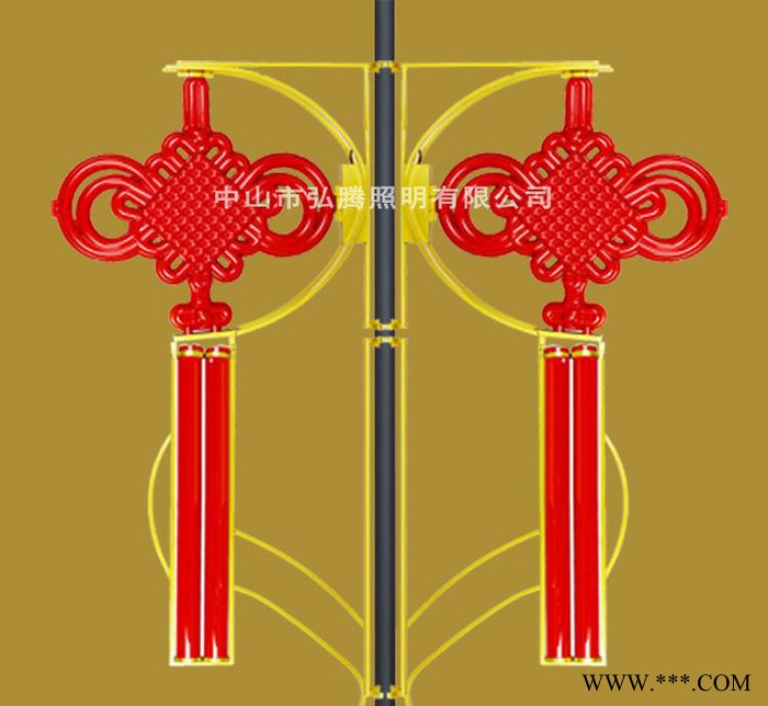 户外亮化亚克力led灯笼中国结灯 定制中国结灯箱广告牌路灯杆造型图2