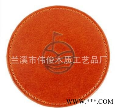 皮质 杯垫 真皮杯垫 PU皮杯垫 广告杯垫  套装图2