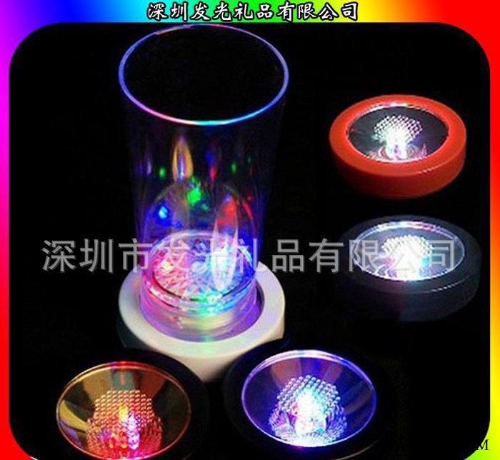 中国广告礼品 LED发光杯垫 广告杯垫 发光礼品闪光杯垫图2