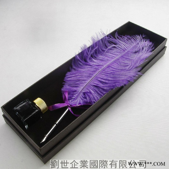 LS902-D**羽毛蘸水笔金属杆套装，广告礼品笔，促销礼品，商务礼品笔图3
