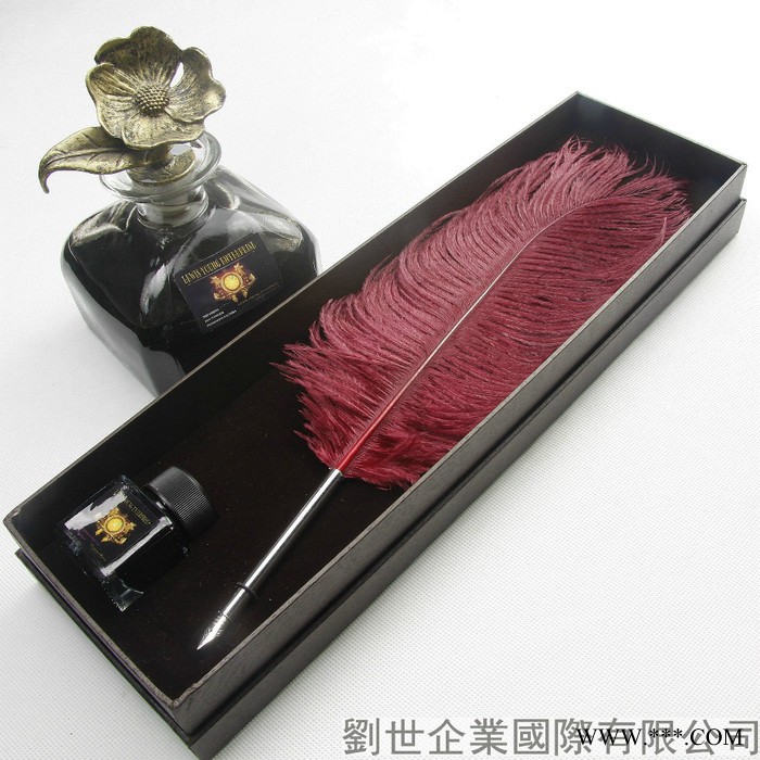 LS902-D**羽毛蘸水笔金属杆套装，广告礼品笔，促销礼品，商务礼品笔图2