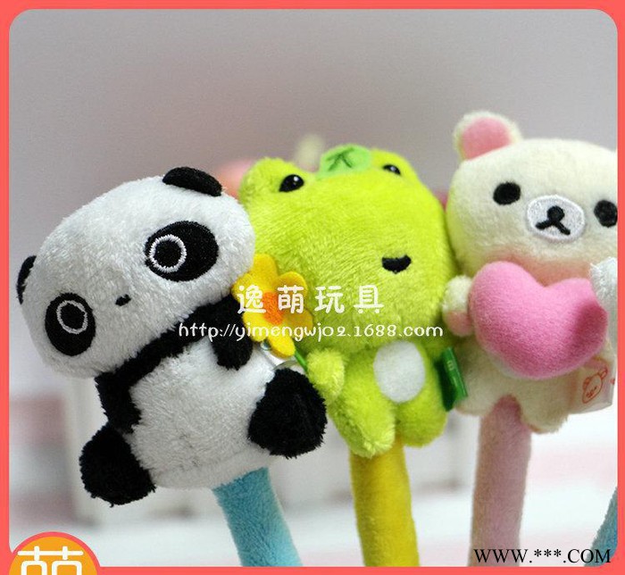 专业定制  卡通缎带毛绒笔 ** 创意毛绒玩具礼品笔
