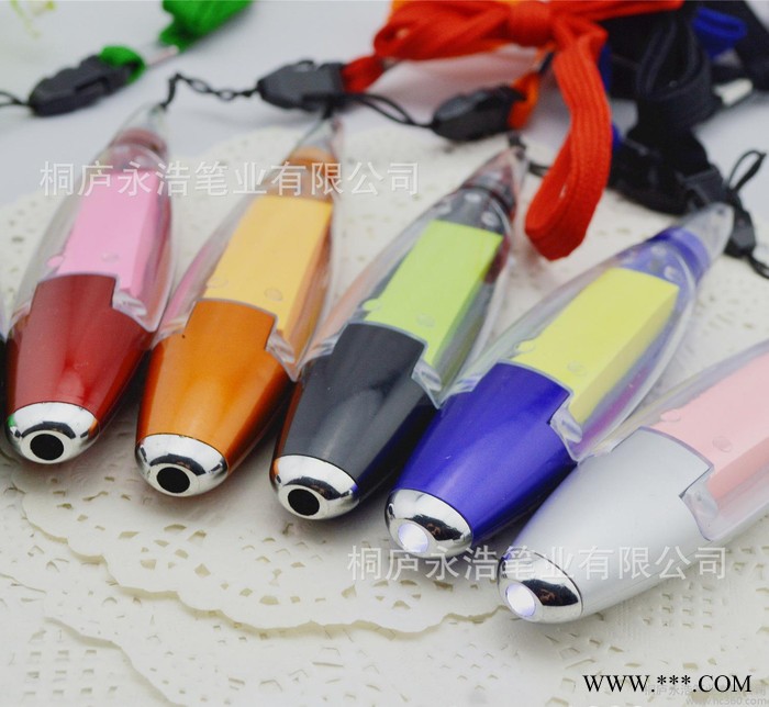 LED灯笔 广告促销礼品笔 带电池的圆珠笔  喷漆杆便签纸灯图3
