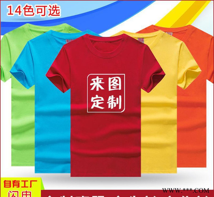 定制速干衣纯棉圆领广告衫文化衫定做班服短袖T恤聚会工作服印字图2