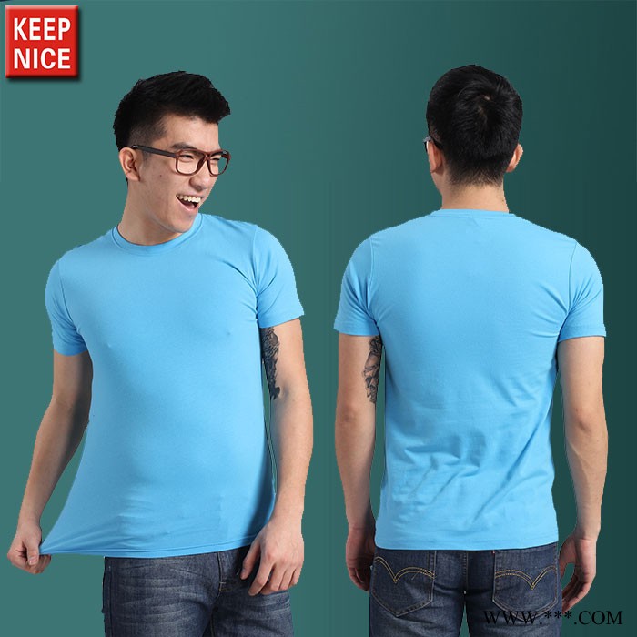 上海猛犸服饰T恤衫定做厂家KEEPNICE品牌男女长短袖订制纯色汗衫广告衫文化衫印字LOGO烫画刺绣印花企业团队活动定制图6