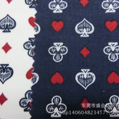 SQ159# 直销 全棉扑克牌花型 时尚服装全棉印花布 裤装