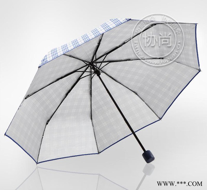 21寸色织格蓝格子创意开关三折 雨伞 广告伞 可定制 直销 三折雨伞图2