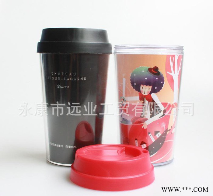 【直销】随彩杯罗文/超声波焊接双层塑料隔热杯子 汽车杯图3