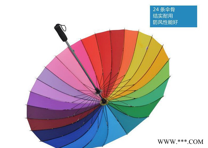 【掌柜推荐】现货16骨加固广告伞 直杆伞 彩虹伞 雨伞图2