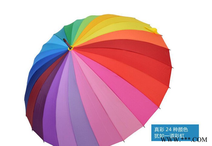 【掌柜推荐】现货16骨加固广告伞 直杆伞 彩虹伞 雨伞图3