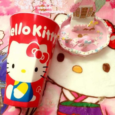 日单hellokitty 双子星美乐蒂 布丁狗杯子 美耐皿密