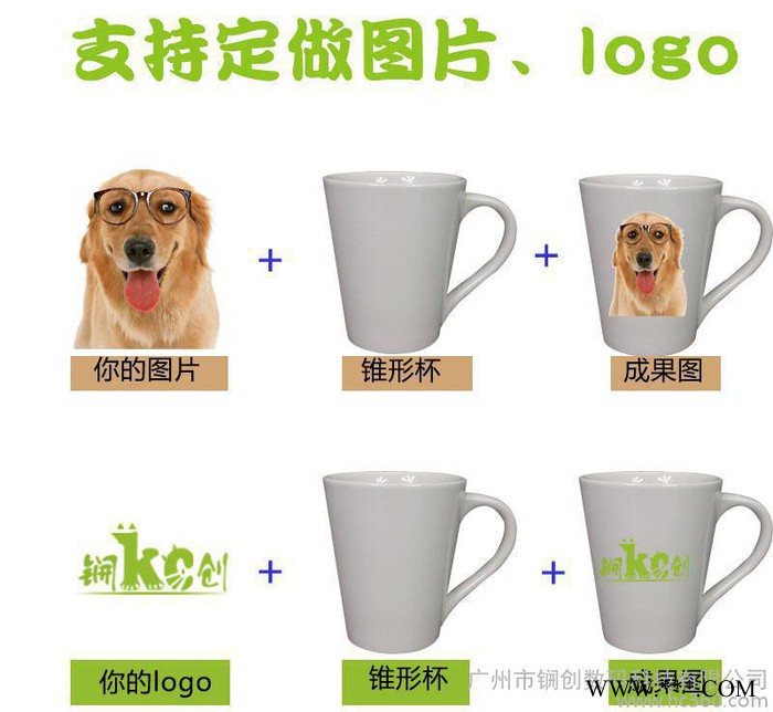 热转印锥形杯子  白杯 手把手陶瓷锥形杯子 空白 直销图1