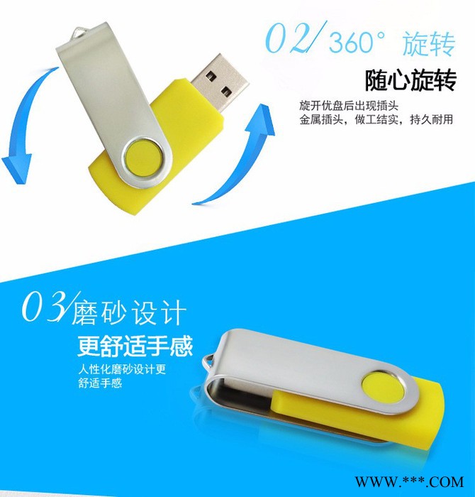 u盘批发 定制礼品u盘 丛王广告促销礼品 可印刷实业LOGO 旋转U盘**图3
