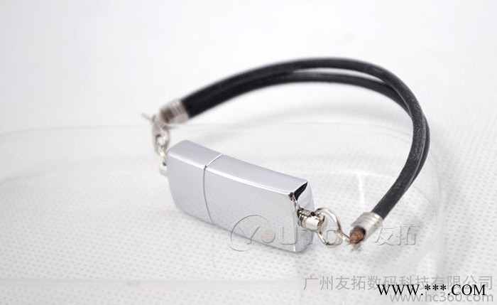 广州U盘工厂皮绳金属手腕u盘定制图1