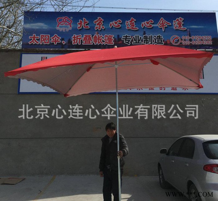 心连心 地摊伞 四片遮阳方伞 方形铁管广告伞  售货伞 中柱集市地摊伞 3*3厂家