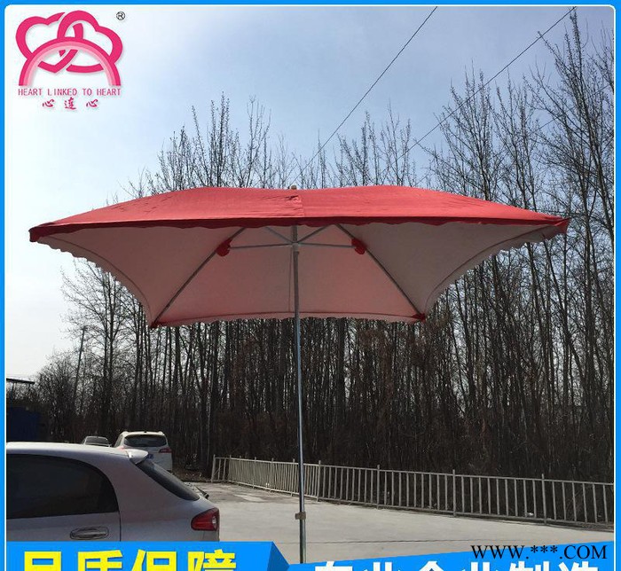 心连心 地摊伞 四片遮阳方伞 方形铁管广告伞  售货伞 中柱集市地摊伞 3*3厂家图3