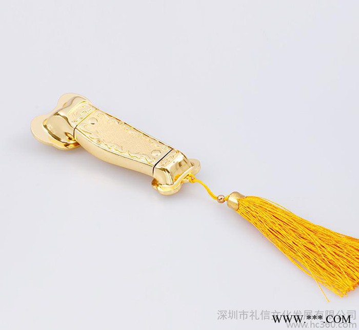 中国风复古铜色U盘精美如意U盘双头U盘方便实用U盘低价图1