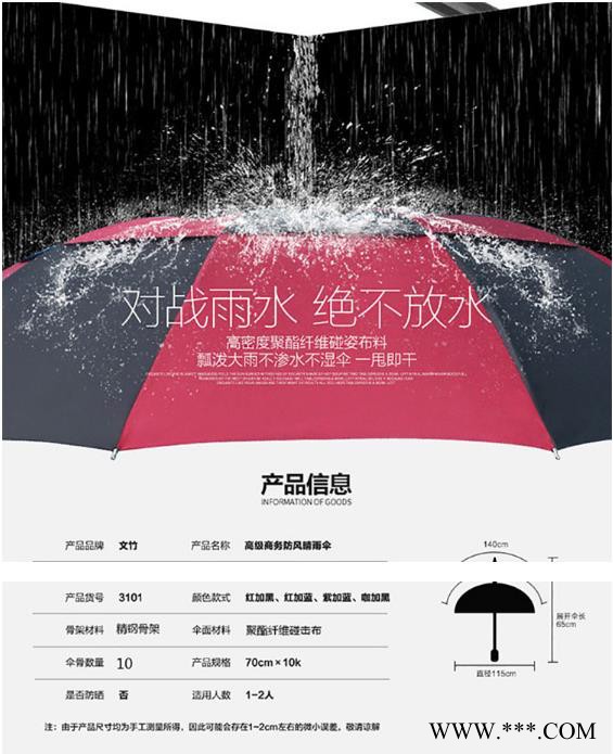 文竹广告伞三折雨伞晴雨伞精钢骨架雨伞印字雨伞图2