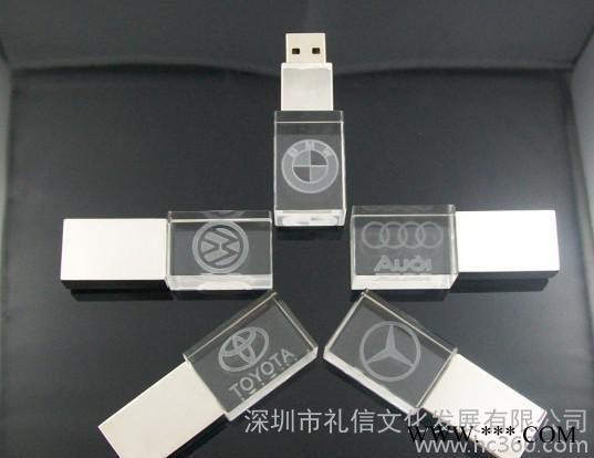 发光U盘迷你带灯光水晶u盘 个性精美透明水晶U盘年会会议礼品图2