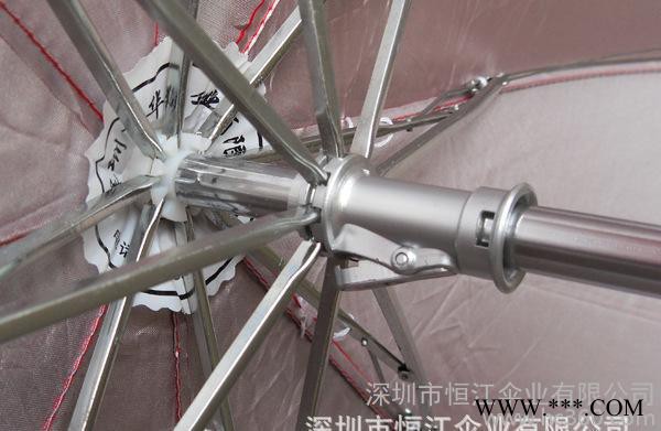 恒江伞业定做 HJ-00206 银胶布镀锌外翻拉线三折伞 广告伞图2