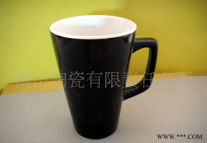 山东淄博黑色釉杯  促销色釉杯 陶瓷色釉杯杯子 陶瓷杯11OZ图1