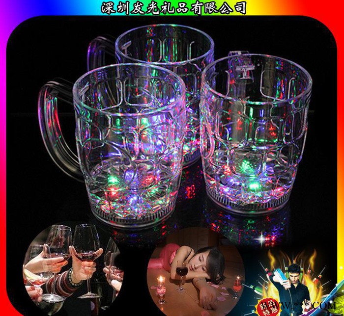 官邸酒吧会所酒杯感应杯LED水感应发光杯把水倒进杯子就会亮图3