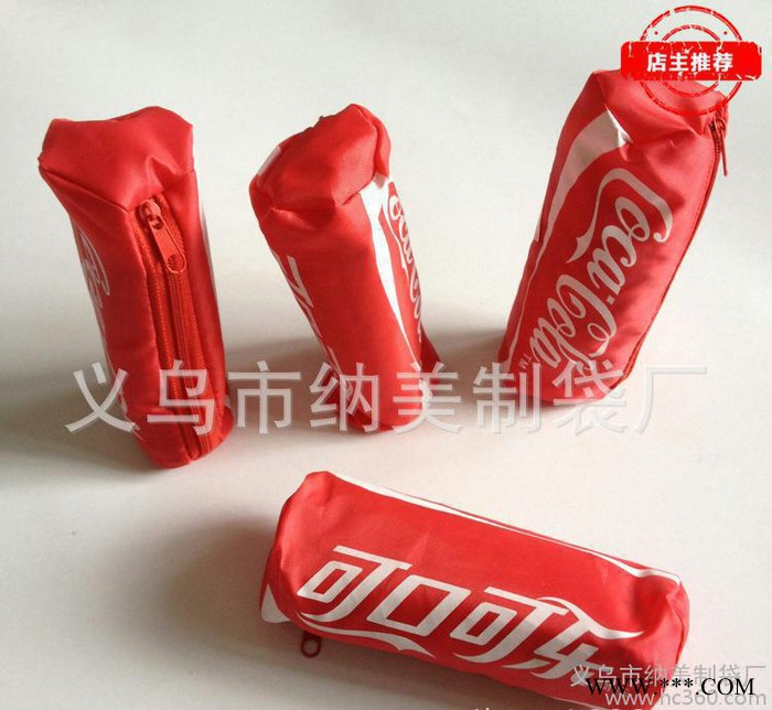 可口可乐杯子形状折叠礼品袋 圆柱形拉链折叠广告袋 环保涤纶1图3