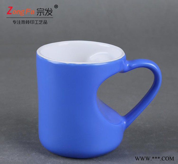 热转印心形马克涂层杯杯子生产缺口白杯欧式心形杯可加印图案图2